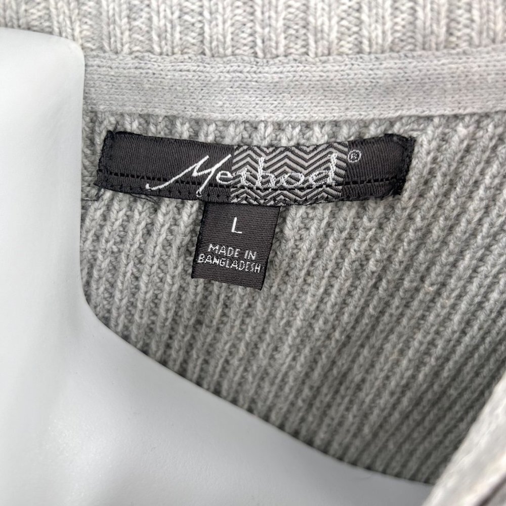 MEN'S METHOD ZIPPERED GRAY SWEATER - LARGE - Picture 3 of 4
